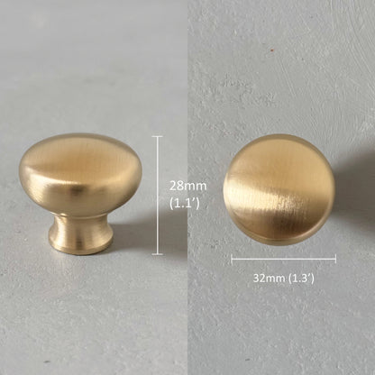 Solid Brass Mushroom Round Knobs - HERIOT