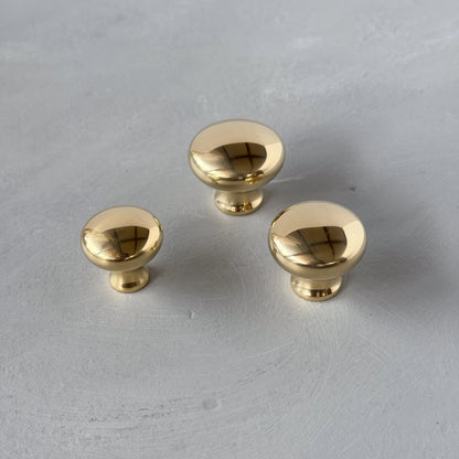 Solid Brass Mushroom Round Knobs - HERIOT