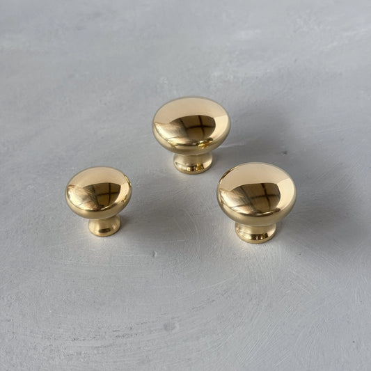 Solid Brass Mushroom Round Knobs - HERIOT