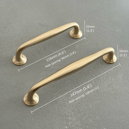 Solid Brass Retro Pull handle - AMBLE