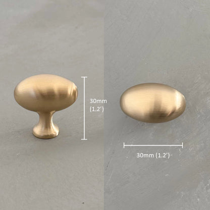 Solid Brass Oval Knob - EARBY