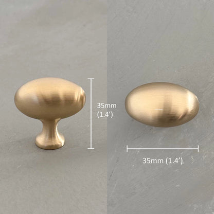 Solid Brass Oval Knob - EARBY