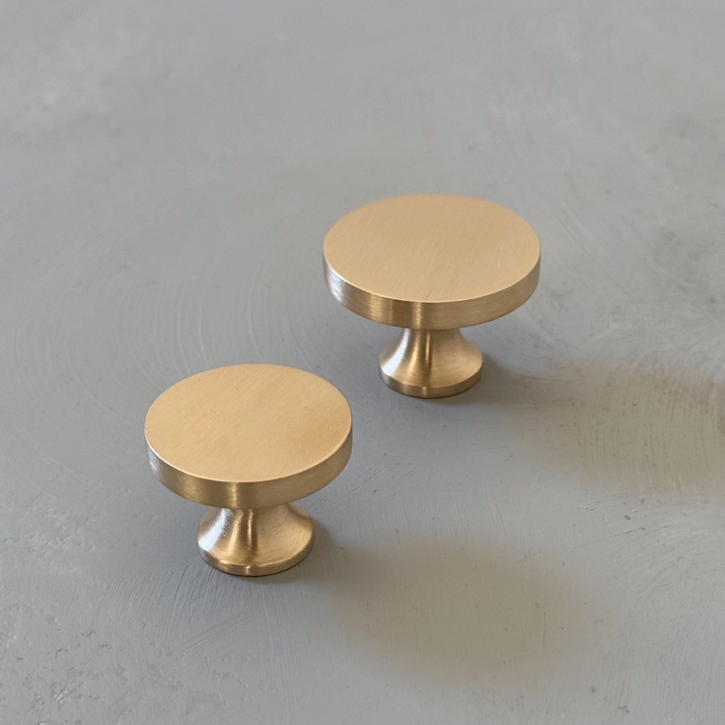 Solid Brass Flat Knob - HARLOW