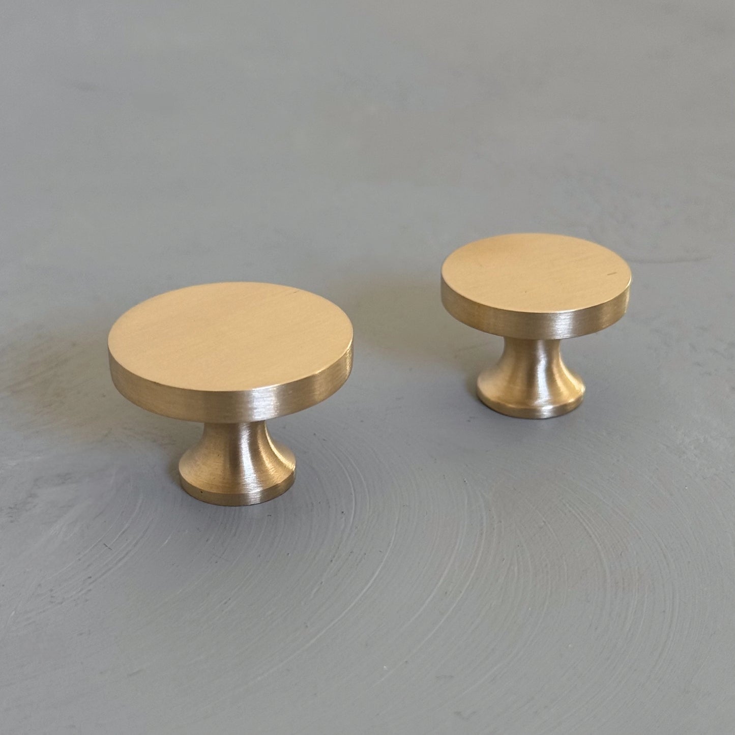 Solid Brass Flat Knob - HARLOW