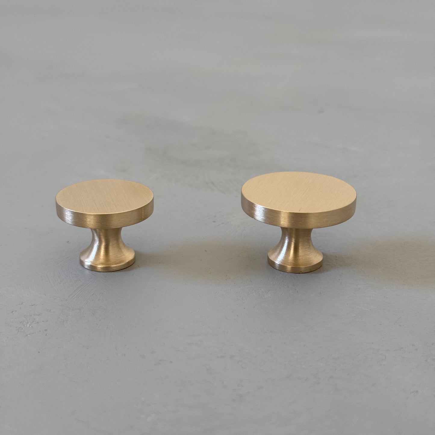 Solid Brass Flat Knob - HARLOW