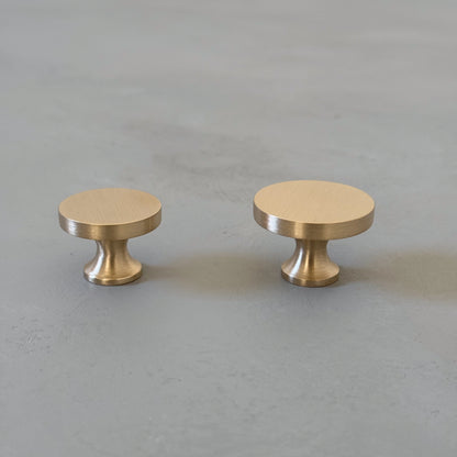 Solid Brass Flat Knob - HARLOW