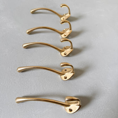 Unlacquered Brass Wall Hooks