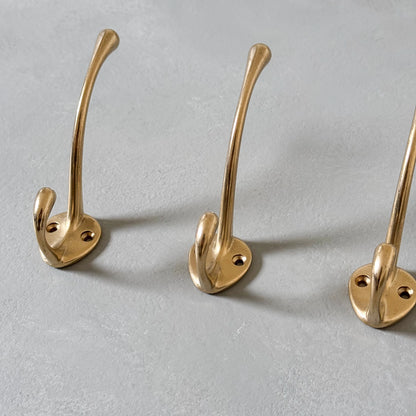 Unlacquered Brass Wall Hooks