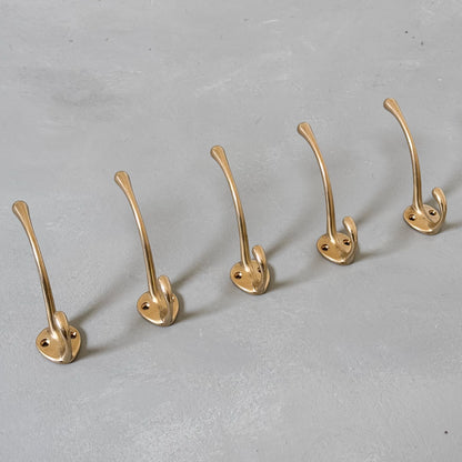 Unlacquered Brass Wall Hooks