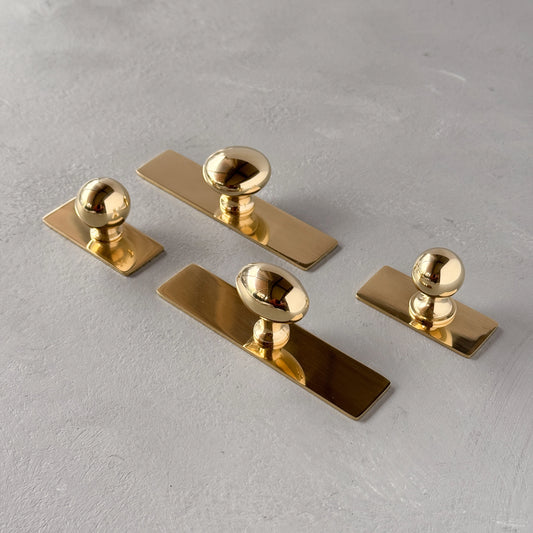 Solid Brass Knobs with Backplate