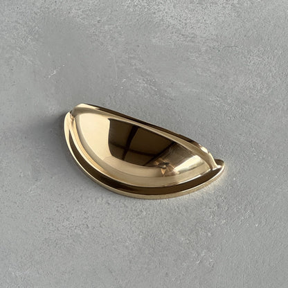 Solid Brass Cup Pull Handle - HAXBY