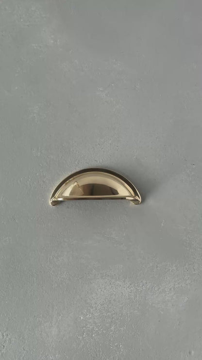 Solid Brass Cup Pull Handle - HAXBY