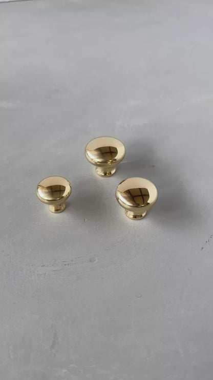 Solid Brass Mushroom Round Knobs - HERIOT